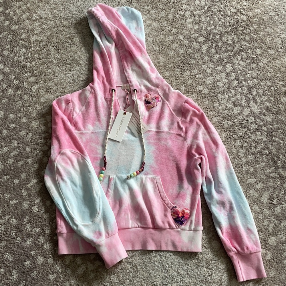 LOVESHACKFANCY Kirby Tie Dye cotton Hoodie S - Picture 4 of 8